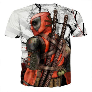 White Sword Deadpool 3D Printed T-Shirt