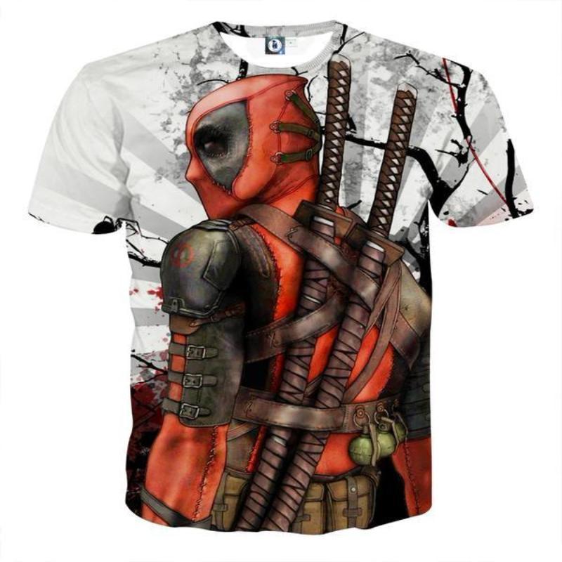 White Sword Deadpool 3D Printed T-Shirt