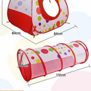 3 In 1 Children Kids Play Tent In Tunnel