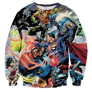 Justice League All Hero Blue 3D Printed Justice League Sweatshirt