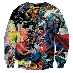 Justice League All Hero Blue 3D Printed Justice League Sweatshirt