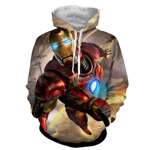 Iron Man White Orange 3D Printed Iron Man Hoodie