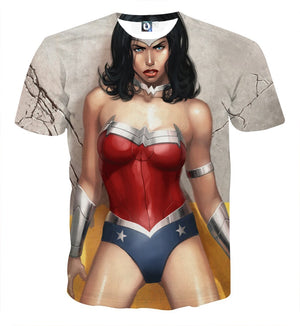 Wonder Women Tee Comic Figurine 3D Printed Wonder Women T Shirt