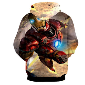 Iron Man White Orange 3D Printed Iron Man Hoodie