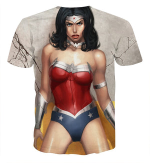 Wonder Women Tee Comic Figurine 3D Printed Wonder Women T Shirt