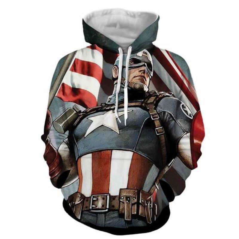 American Soldier 3D Printed Captain America Hoodie