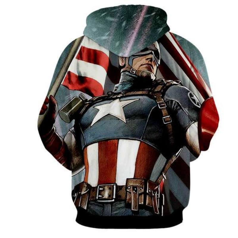 American Soldier 3D Printed Captain America Hoodie