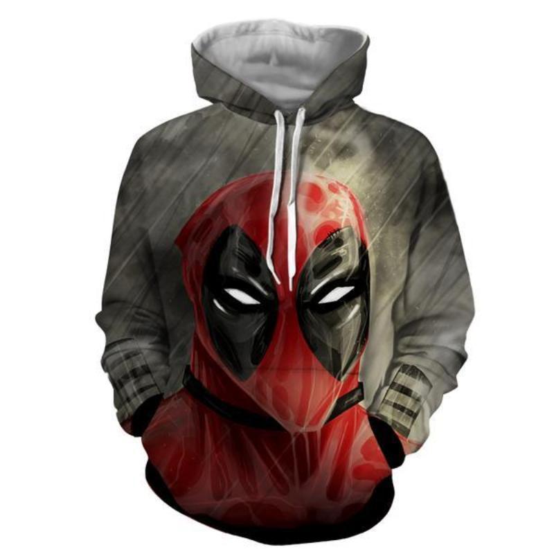 Angry Face Gray Deadpool Hoodie