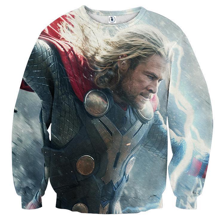 Angry Thor Crewneck 3D Printed Thor Sweatshirts