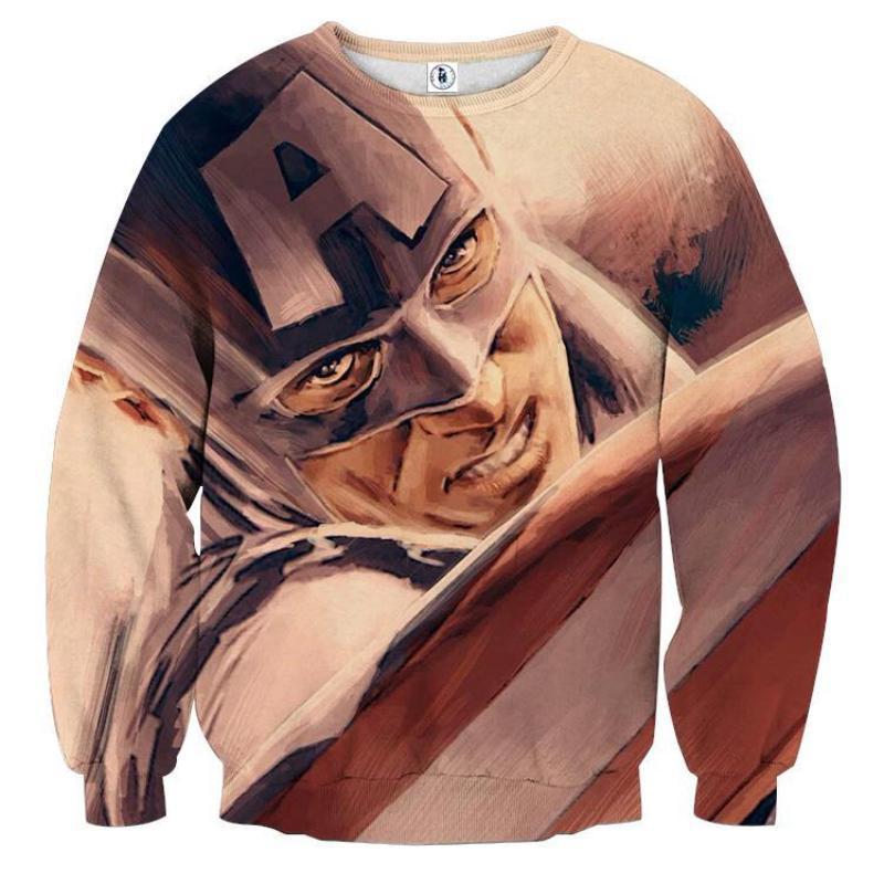 Aposiopesis 3D Printed Captain America Sweatshirt