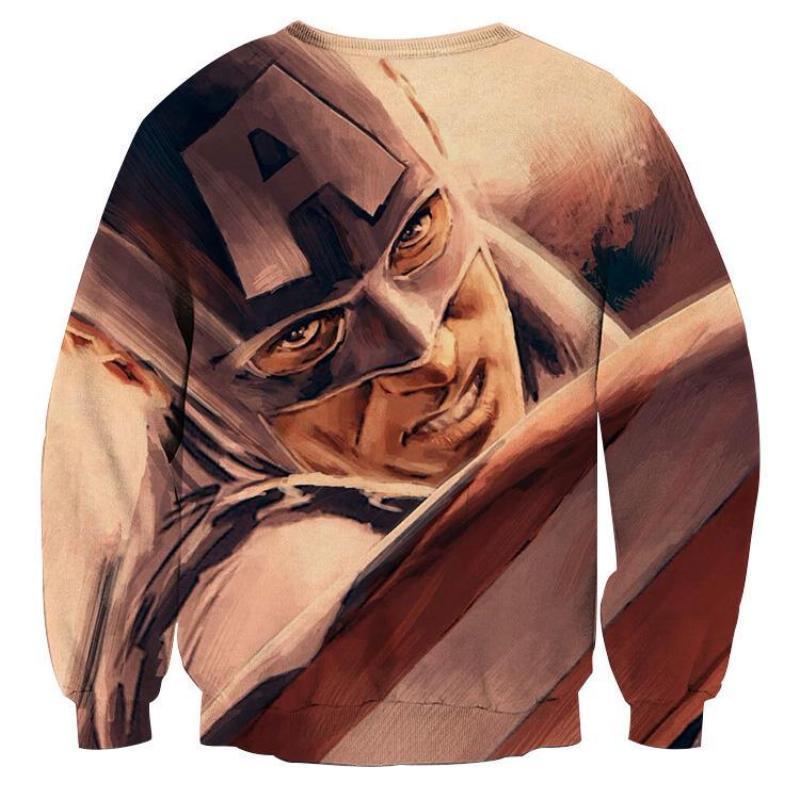 Aposiopesis 3D Printed Captain America Sweatshirt