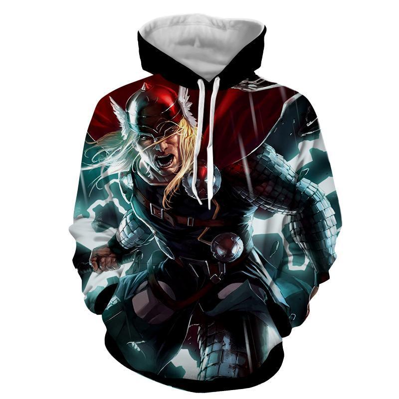 Attacking Thor 3D Printed Thor Hoodie