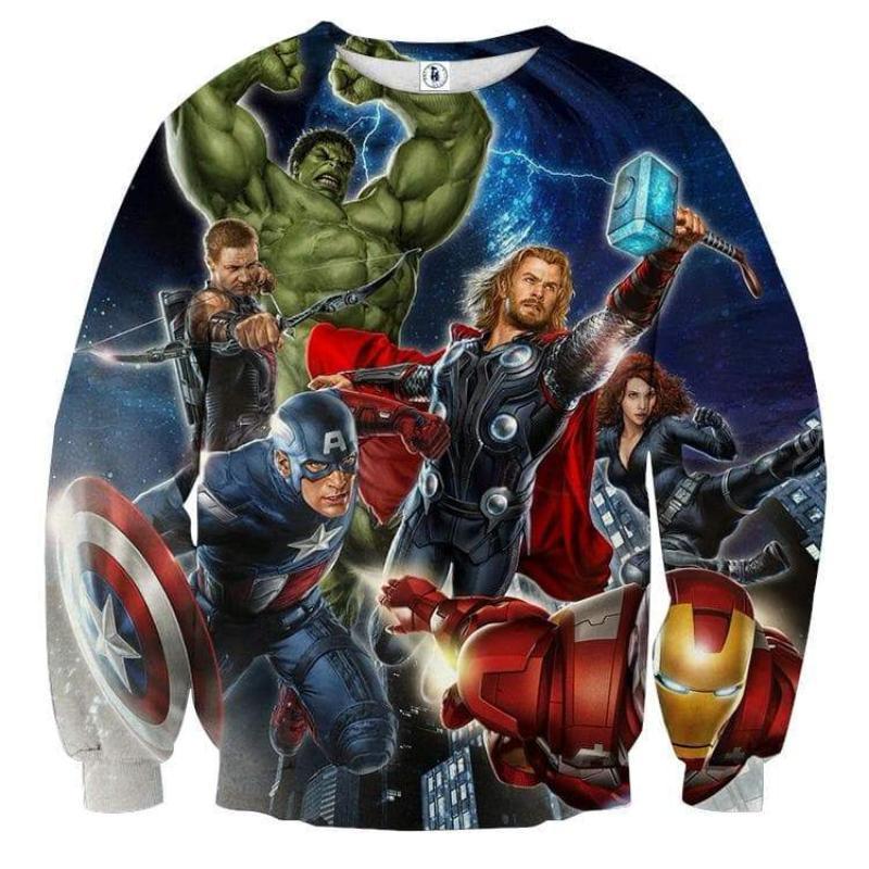 Avengers Assemble Cool 3D Printed Avengers Sweatshirt