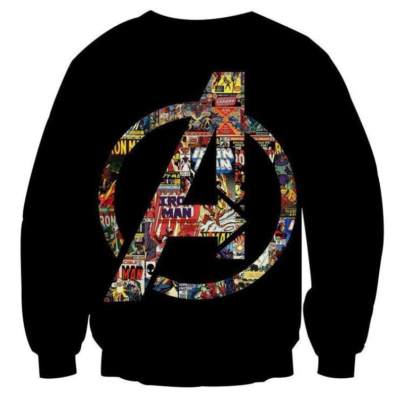 Avengers Black Logo3D Printed Avengers Sweatshirt