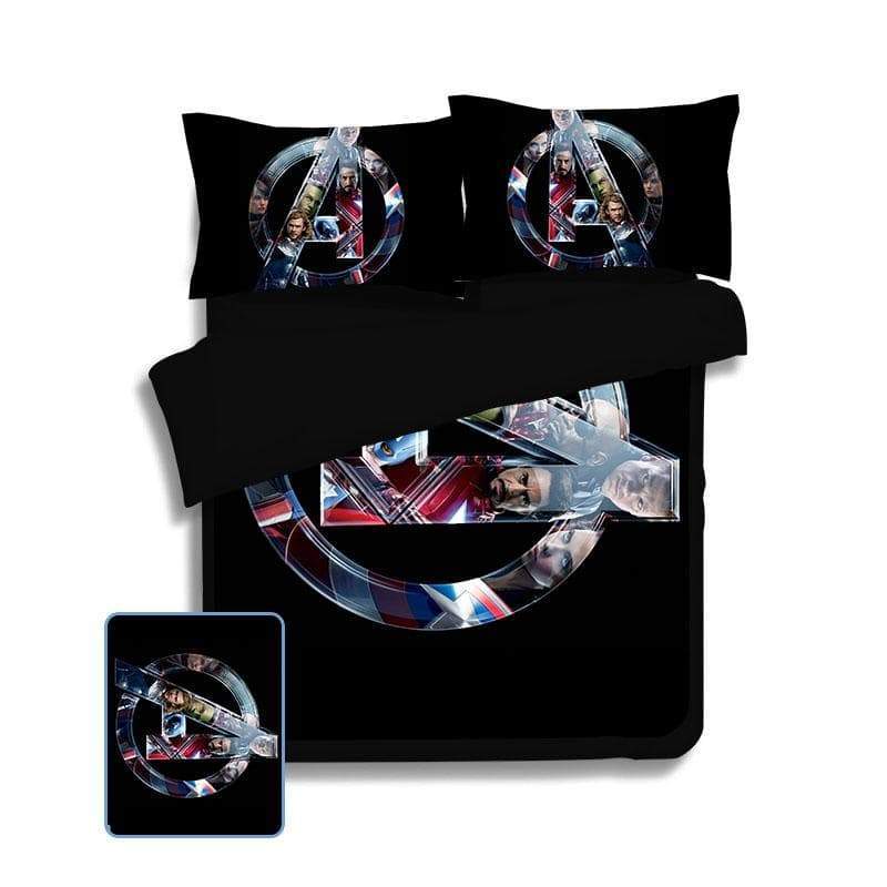 Avengers Black Logo Avengers Bed Cover