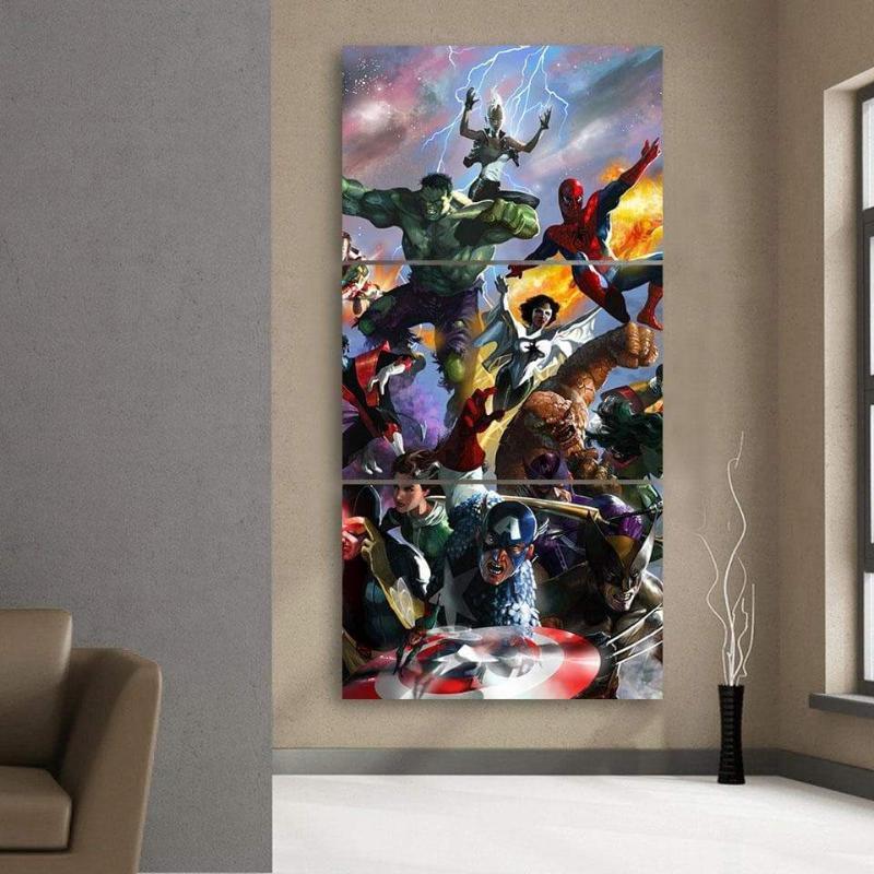 Avengers Cartoon 3D Printed Avengers Canvas