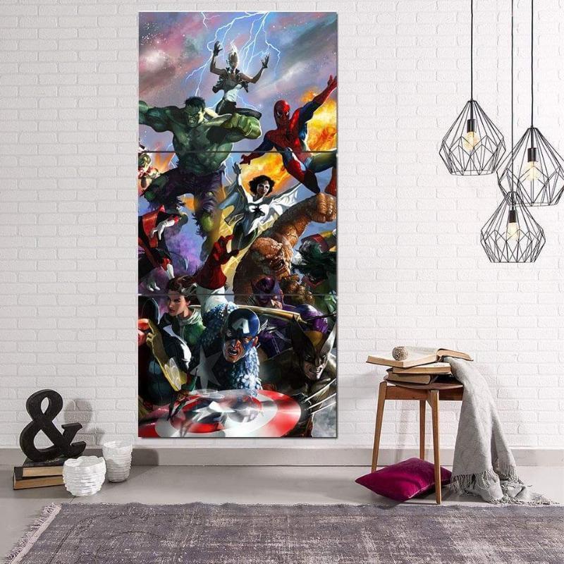 Avengers Cartoon 3D Printed Avengers Canvas