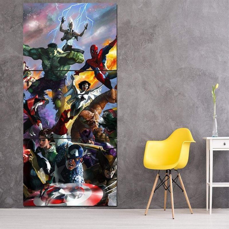 Avengers Cartoon 3D Printed Avengers Canvas