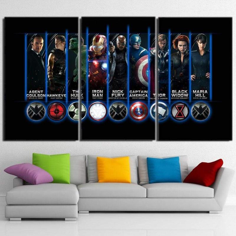 Avengers Characters 3D Printed Avengers Canvas