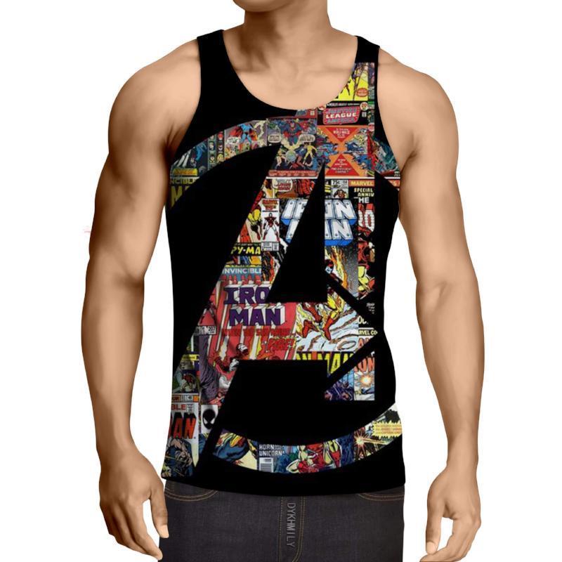 Avengers Black Logo 3D Printed Avengers Tank Top