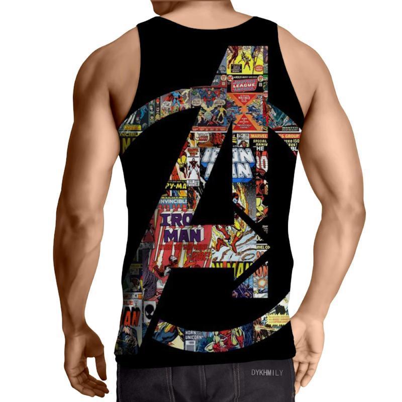 Avengers Black Logo 3D Printed Avengers Tank Top