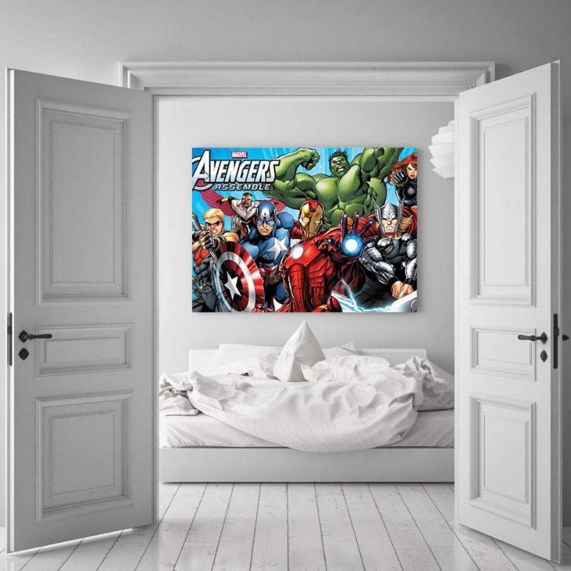 Avengers Comic Assemble 3D Printed Avengers Canvas