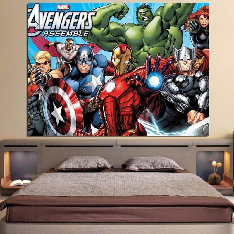 Avengers Comic Assemble 3D Printed Avengers Canvas