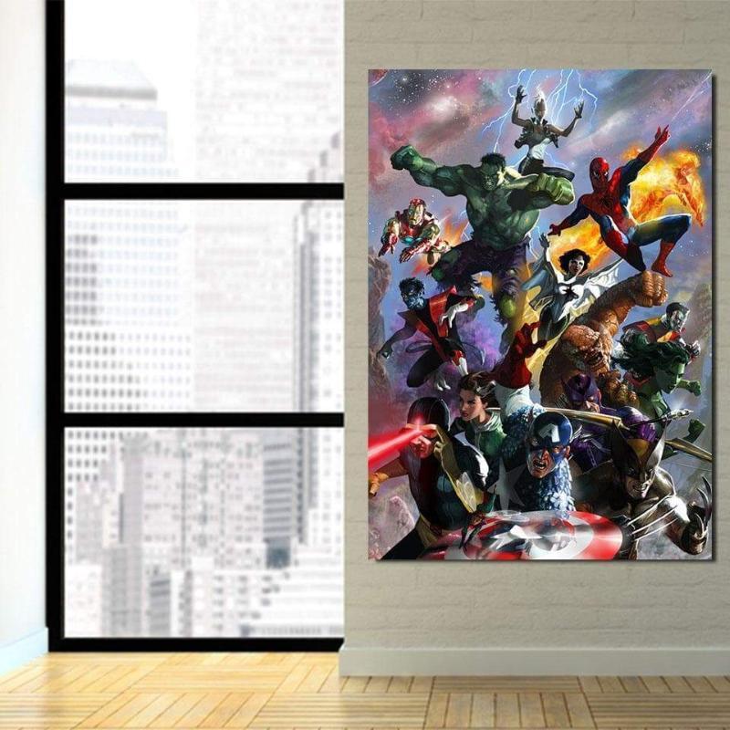 Avengers Complete Super 3D Printed Avengers Canvas