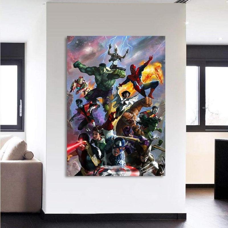 Avengers Complete Super 3D Printed Avengers Canvas
