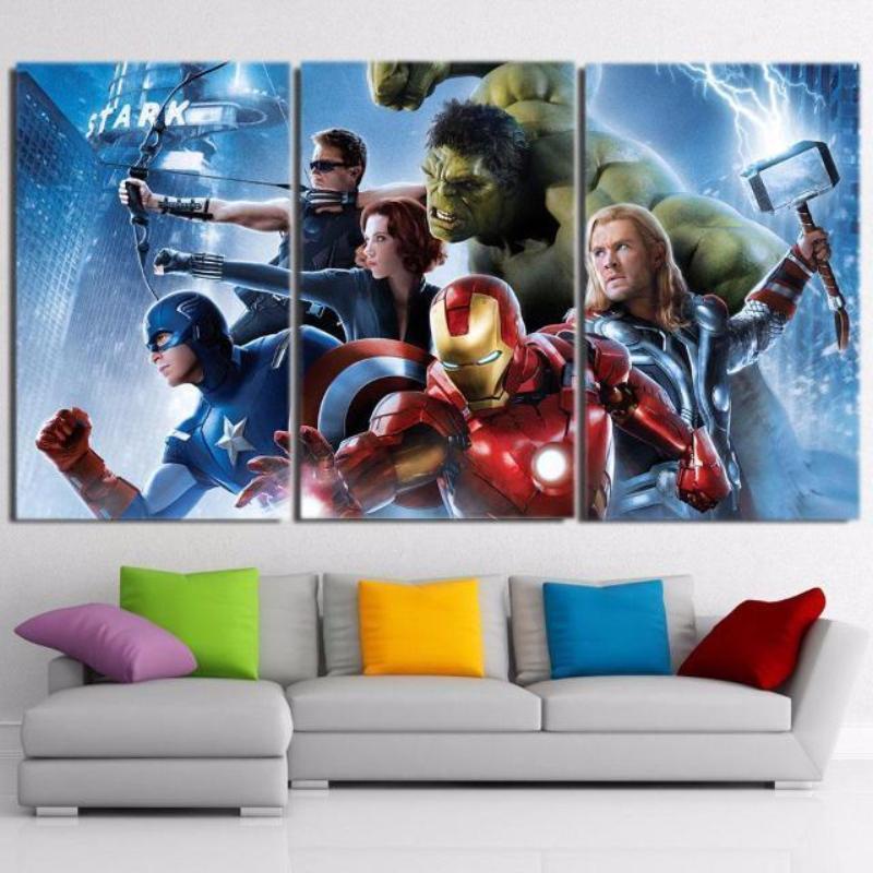Avengers Cool 3 Piece 3D Printed Avengers Canvas