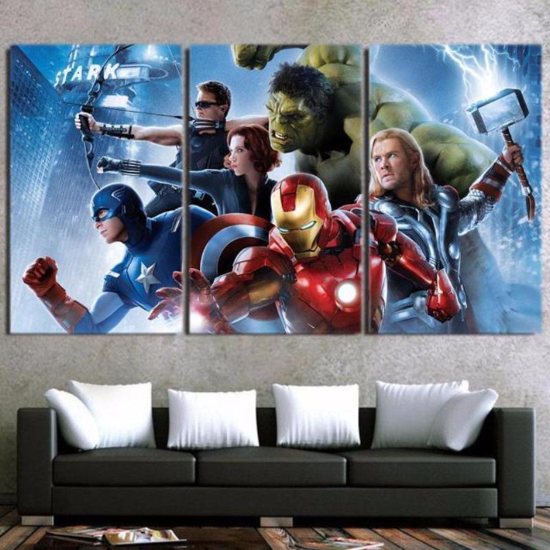 Avengers Cool 3 Piece 3D Printed Avengers Canvas