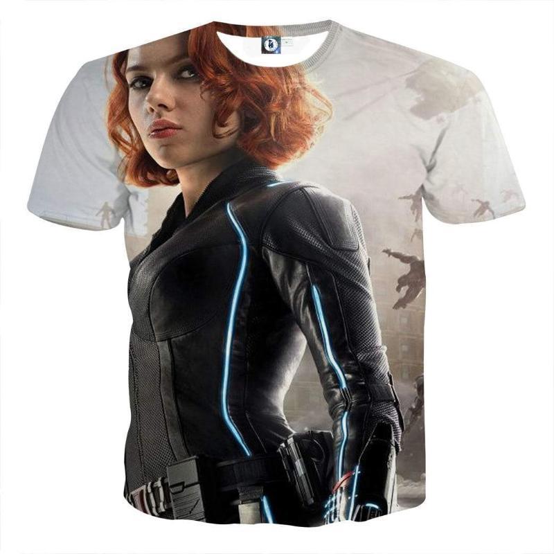 Avengers Cool Black Widow 3D Printed Avengers T Shirt