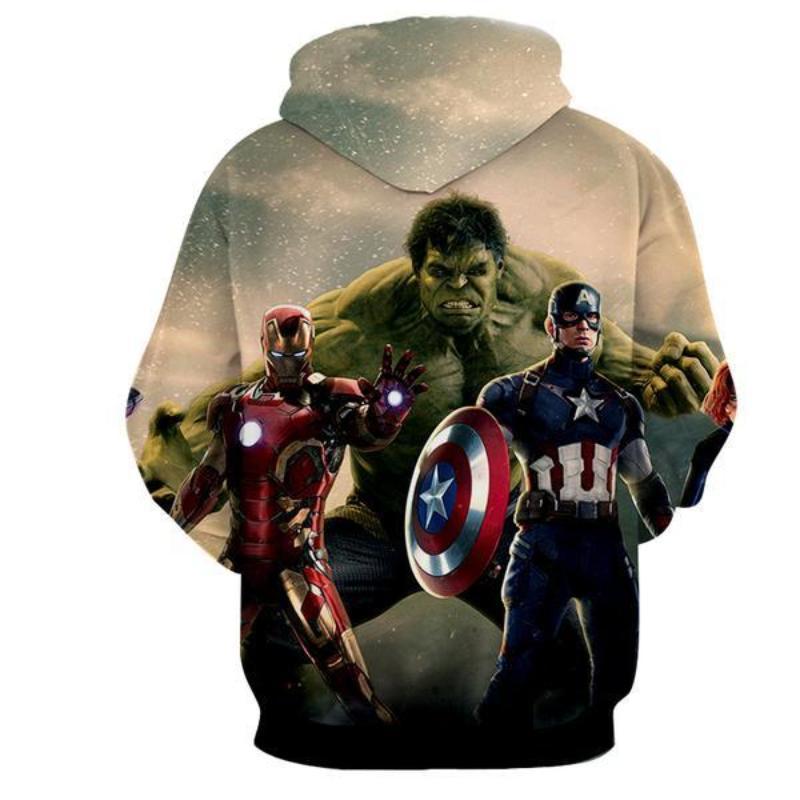 Avengers Hoodie: 3D Printed Captain America, Hulk & Iron Man Hoodie
