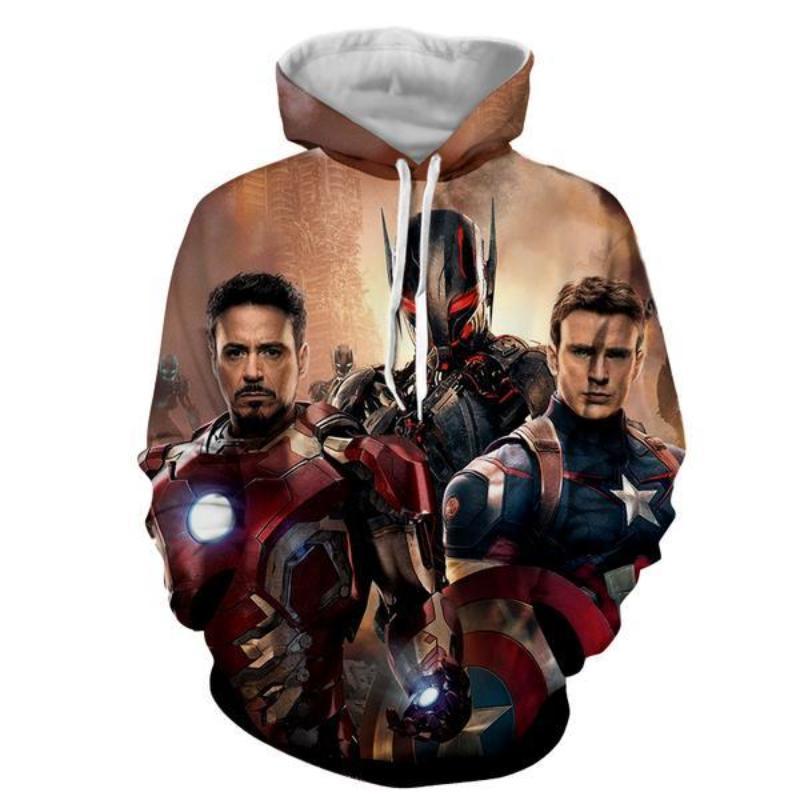 Avengers Hoodie: 3D Printed Captain America & Iron Man Hoodie