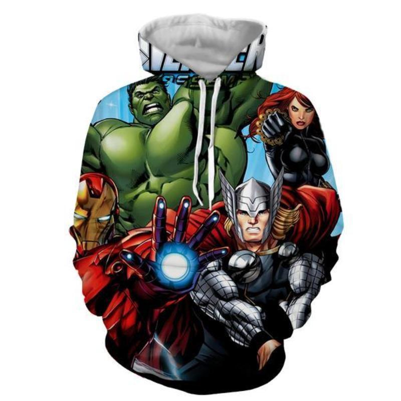 Avengers Hoodie: Hulk, Thor, Black Widow & Iron Man Hoodie 3D Printed