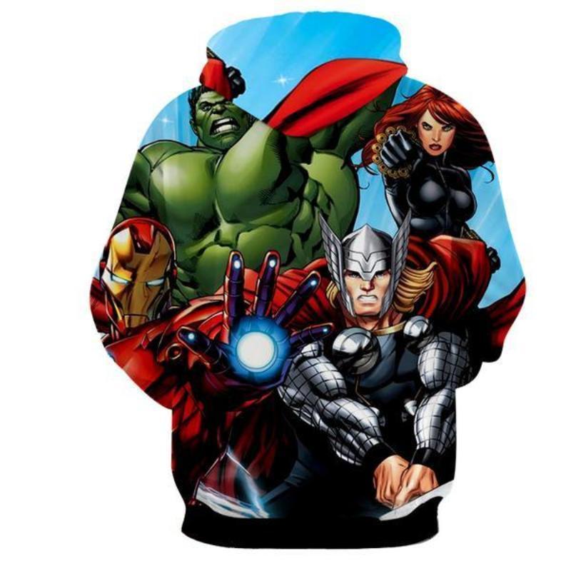 Avengers Hoodie: Hulk, Thor, Black Widow & Iron Man Hoodie 3D Printed