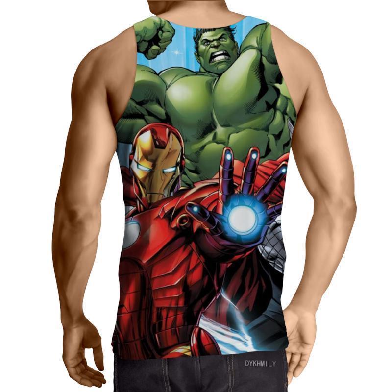 Avengers Iron Man and Hulk 3D Printed Tank Top