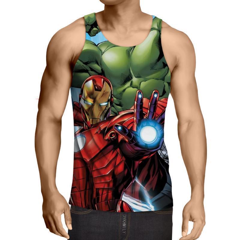 Avengers Iron Man and Hulk 3D Printed Tank Top