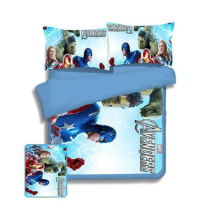 Avengers Light Blue Avengers Bed Cover
