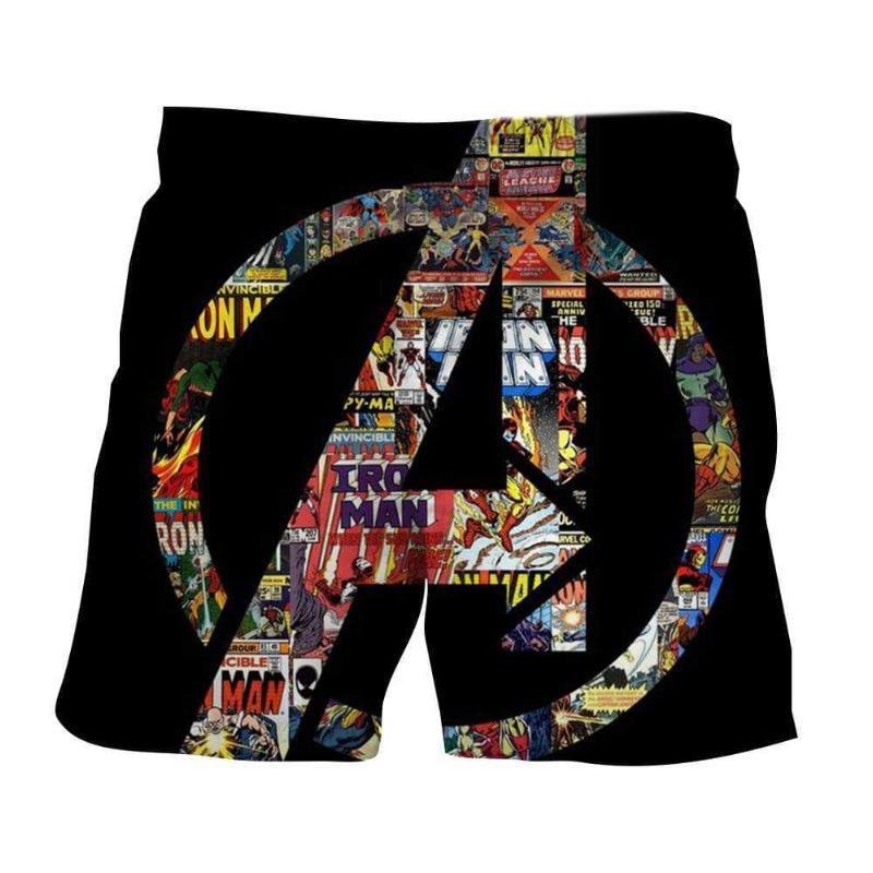 Avengers Logo Black 3D Printed Avengers Shorts