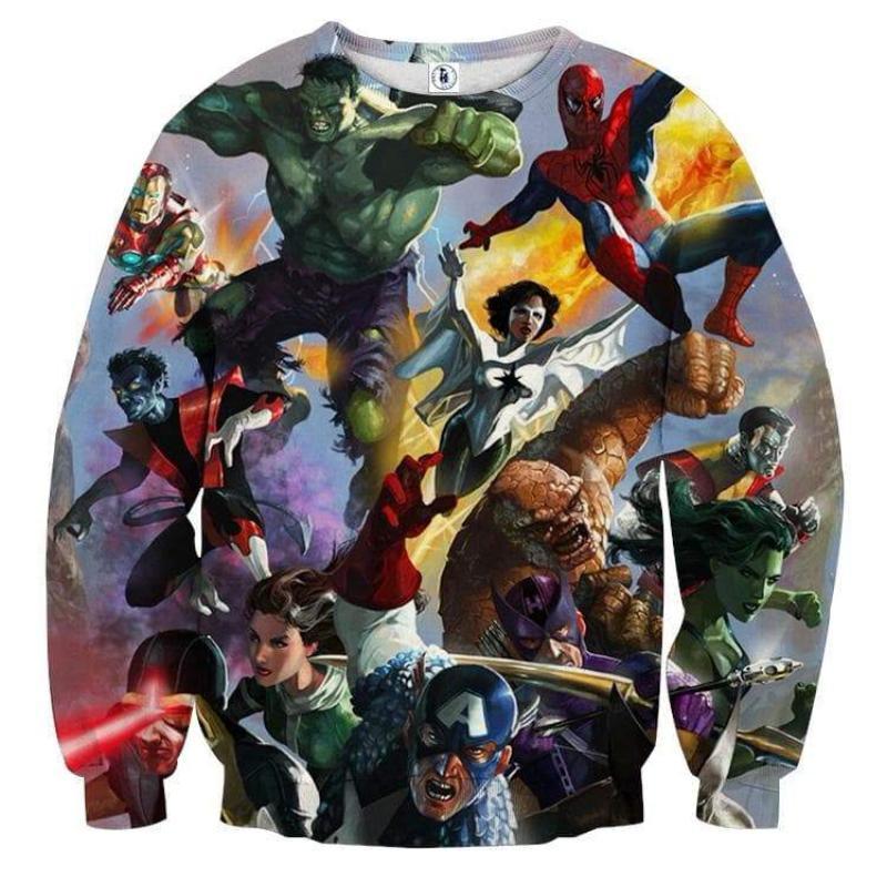 Avengers Marvel All Heroes 3D Printed Avengers Sweatshirt