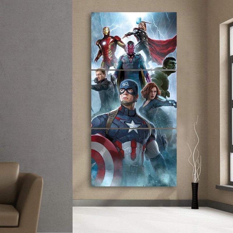 Avengers Splash Ultron 3D Printed Avengers Canvas