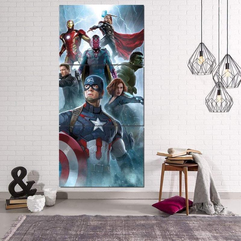 Avengers Splash Ultron 3D Printed Avengers Canvas