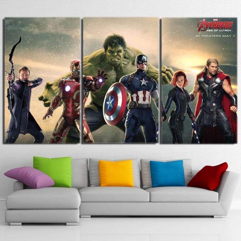 Sturdy 3-Piece 3D Printed Avengers Canvas