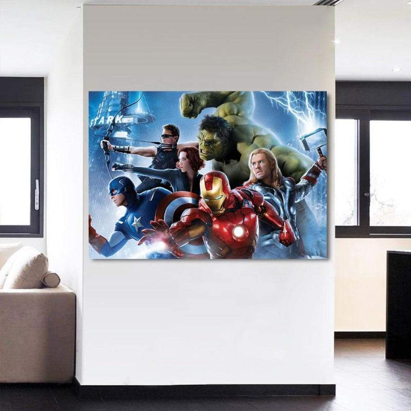 Avengers Themed Wall 3D Printed Avengers Canvas