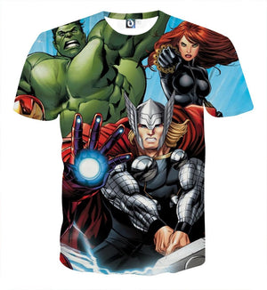 Avengers Thor Hulk And Black Widow Hulk T-Shirts