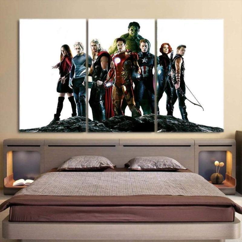 Avengers White 3D Printed Avengers Canvas
