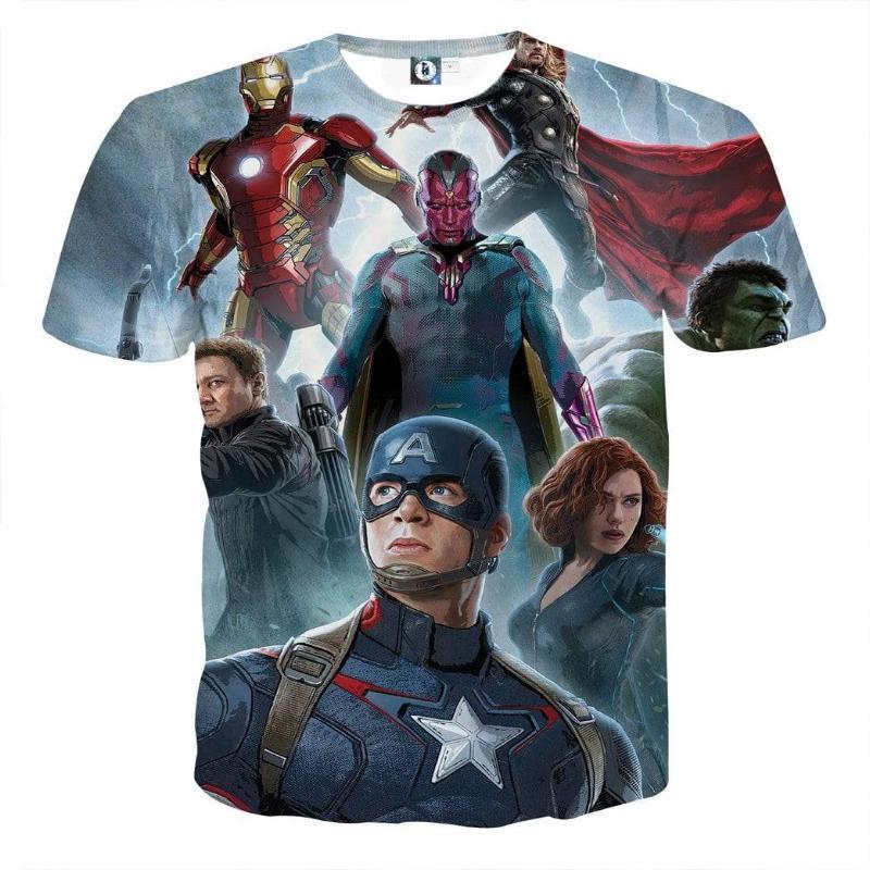 Avengers with Oracle 3D Printed Avengers T Shirt