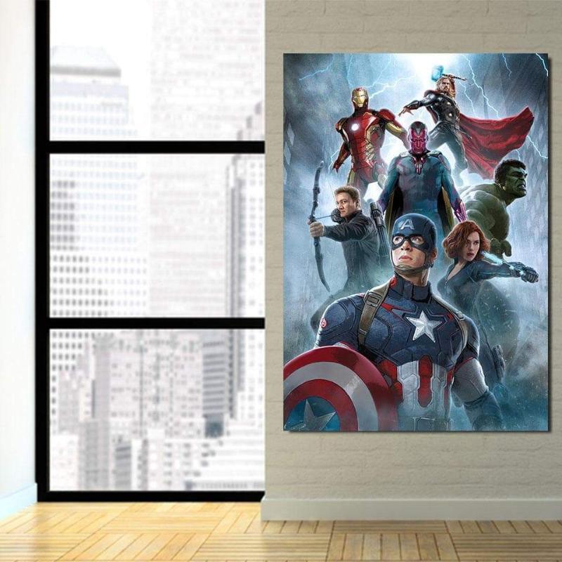 Avengers with Ultron 3D Printed Avengers Canvas
