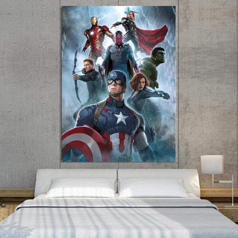 Avengers with Ultron 3D Printed Avengers Canvas